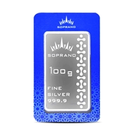 شمش نقره سوپرانو 100 گرمی عیار 999.9